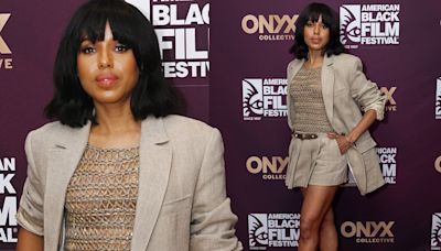 Kerry Washington, 47, seems to have a wardrobe malfunction