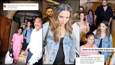 Pregnant Deepika Padukone dines with mom, hides baby bump in black dress, denim jacket; fans notice house help holding her bag [reactions]
