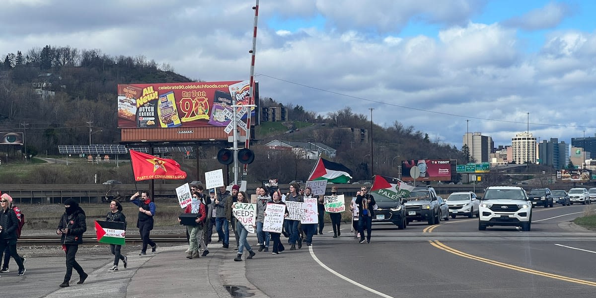 Protesters end march through downtown Duluth, plans for encampments take shape