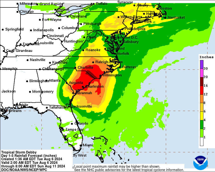 Tornado watch issued for the Wilmington area ahead of Tropical Storm Debby's arrival