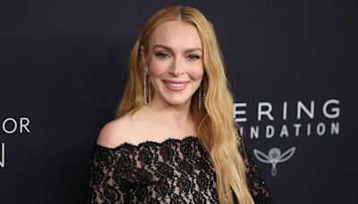 Lindsay Lohan Dons Sheer Lace Bodysuit at Kering Foundation Caring for Women Event