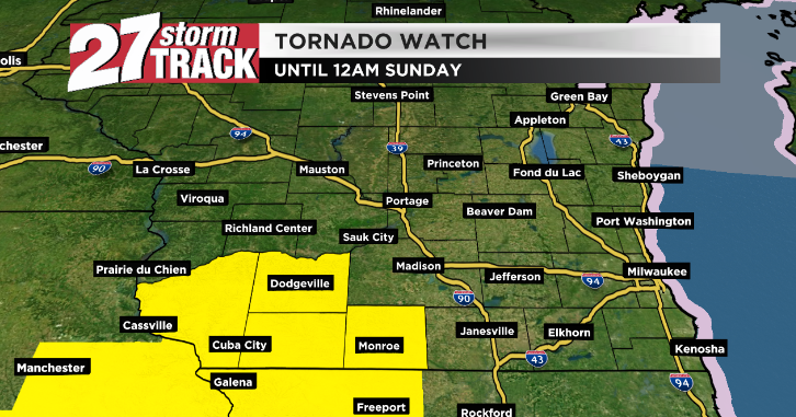 Tornado watch for parts of southern Wisconsin