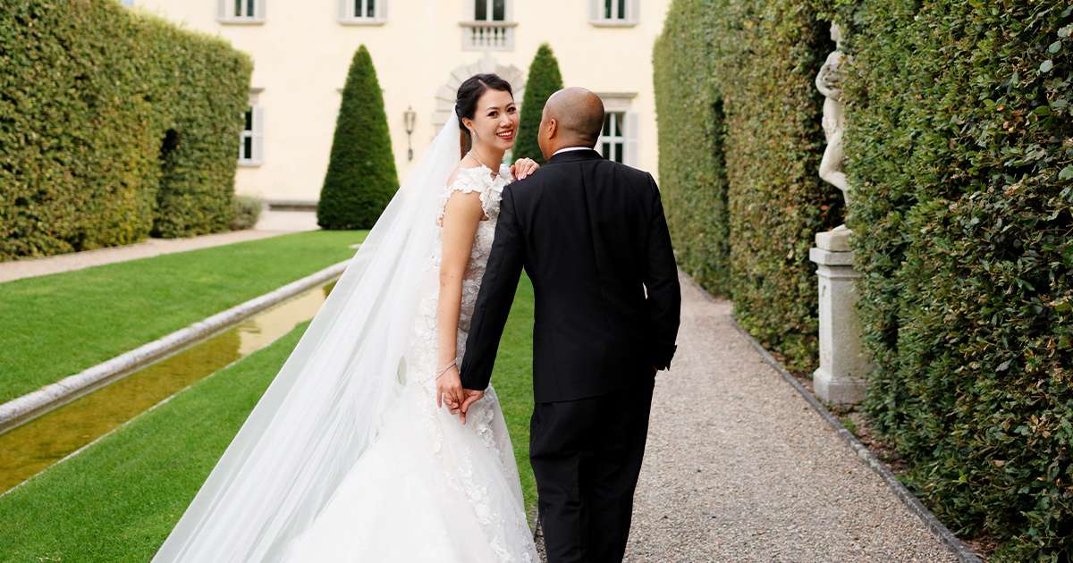 This Lilac and Chartreuse Wedding on Lake Como Was Classic With a Twist
