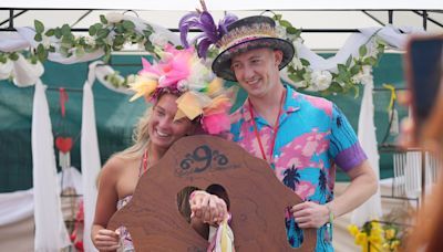 Glastonbury couple seal marriage in handtying ceremony at Healing Field