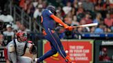 Astros RF Tucker leaves game after fouling ball off right shin against Cardinals