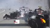 Watch: Sergio Perez’s Red Bull a mangled wreck after spectacular crash at Monaco Grand Prix