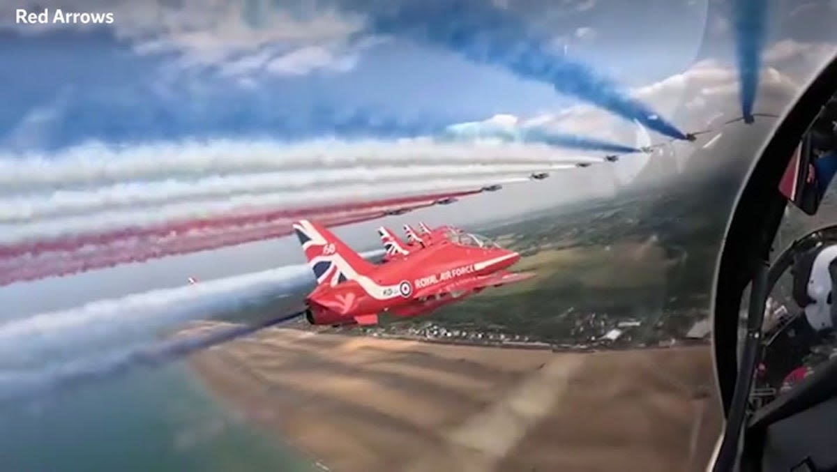 Watch Red Arrows cockpit footage from spectacular D-Day flypast over Normandy