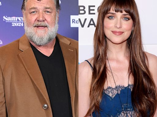 Russell Crowe Calls Out Dakota Johnson's Criticism of Her Madame Web Experience - E! Online