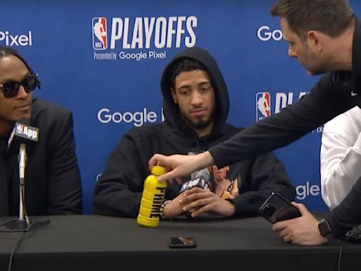 Pacers Teammates Crack Up After Tyrese Haliburton Gets Caught With Unauthorized Drink