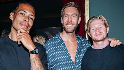 Kevin De Bruyne parties with Calvin Harris and Virgil van Dijk