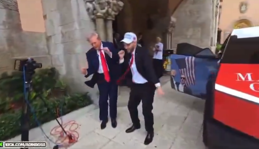 Trump Dances With Far-Right Streamer, Courts Youth Vote By Again Promising to ‘Save’ TikTok From Kamala Harris