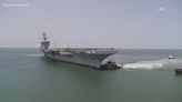 USS George Washington departs Naval Station Norfolk to deploy to U.S. South Command