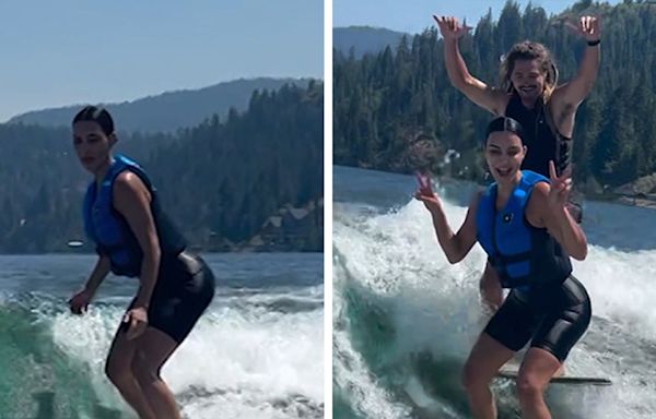 Kim Kardashian Goes Wakesurfing, Perfectly Balanced on Board