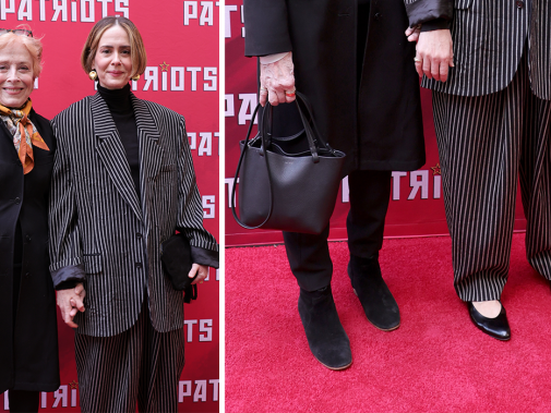 Sarah Paulson and Holland Taylor Coordinate in Black Shoes for ‘Patriots’ Broadway Premiere