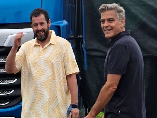 George Clooney Was in 'Upbeat, Cheeky' Mood as He Filmed with Adam Sandler on His Birthday (Exclusive Source)