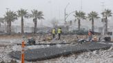 Snow falls in the High Desert, blizzard expected as cold weather grips Southern California