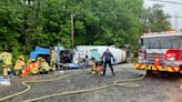 Wash. first responders extricate driver in cement truck rollover