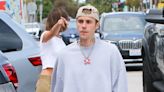 Justin Bieber Elevates Cropped Sweatshirt with Nike Sneakers For a Walk with Hailey Bieber