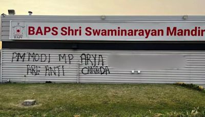 Hindu Temple Defaced In Canada With Comments Against PM Modi