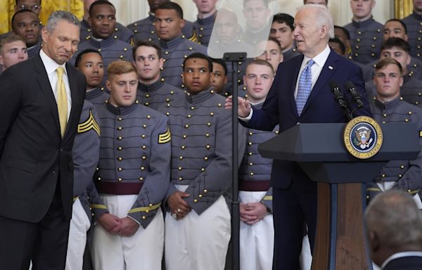 Biden recognizes US Military Academy with trophy for besting other service academies in football