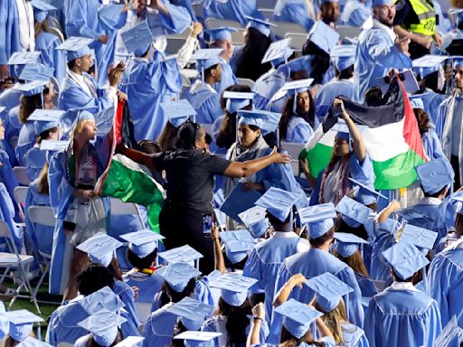 Pro-Palestinian protests dwindle on campuses as US college graduations are marked by defiant acts