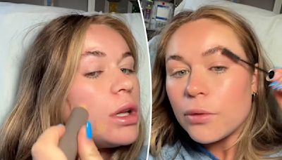 Woman divides opinion after applying full face of makeup during labor: ‘Glam up girl’