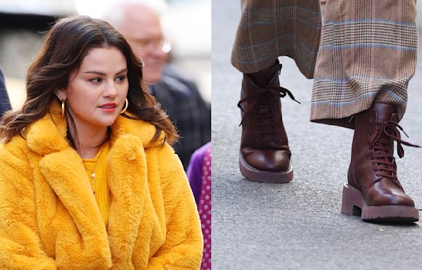 Selena Gomez Laces Up Chunky Camper Boots While on Set for ‘Only Murders in the Building’