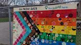 Pride community craft hung in Urbana