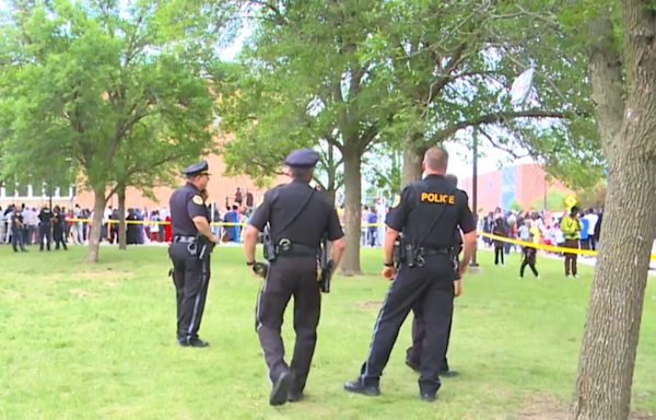 Two people in custody after gunshots reported outside of Roosevelt High's graduation ceremony