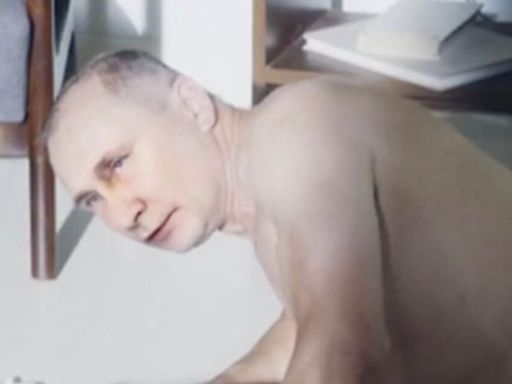 Putin pictured shaking in soiled nappy and having an affair in AI biopic