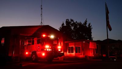 San Gabriel lights up in red to honor fallen firefighters