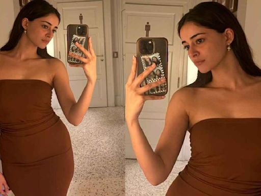 Ananya Panday’s strapless brown bandeau dress proves neutral colors will always slay