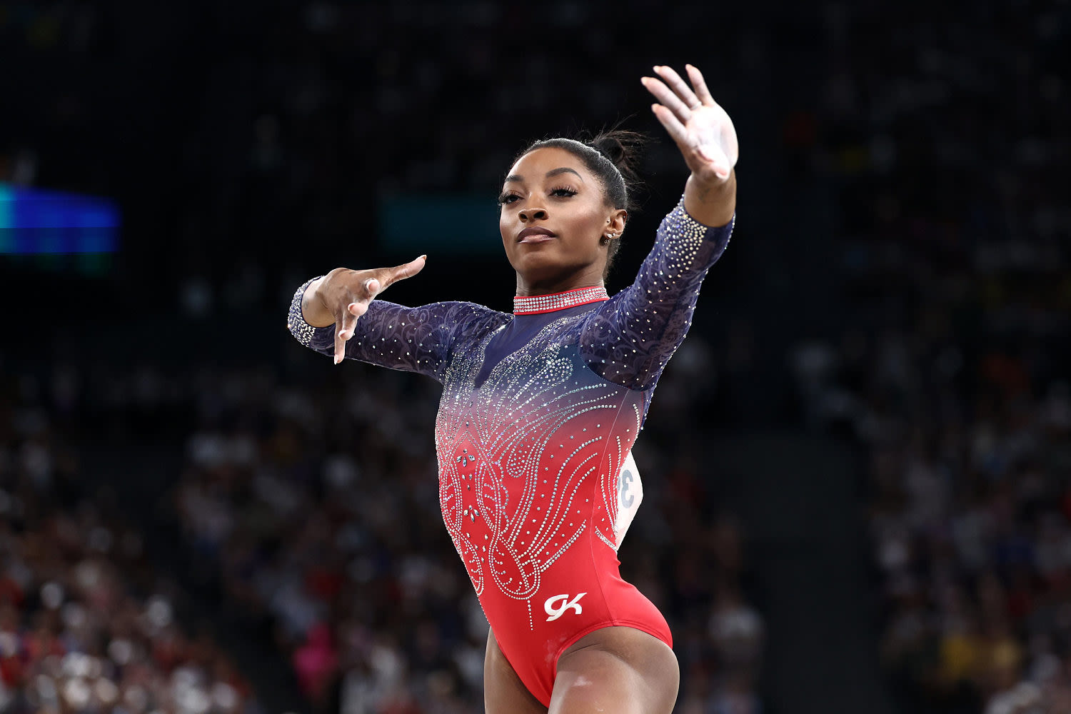 Simone Biles says she was overwhelmed with emotion after she finished competing in the Paris Olympics