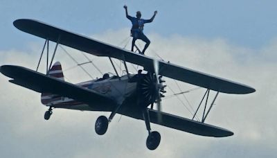 Adrenaline junkie,73, completes charity wing walk