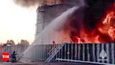 Ukraine claims its drones hit a Russian oil facility, sparking a huge blaze - Times of India
