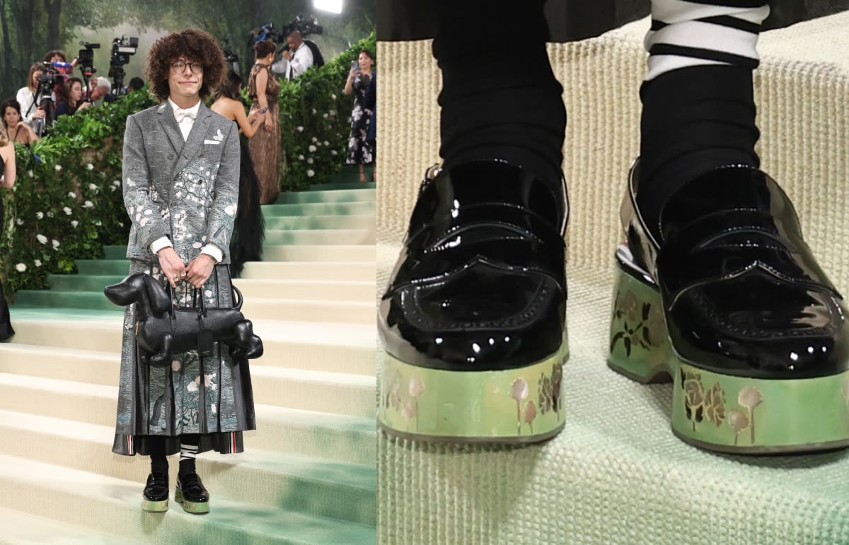 Reece Feldman’s Thom Browne Platforms Bloom With This Intricate Floral Detailing