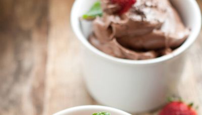 Mousse de chocolate con hierbabuena