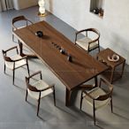 會議桌現代簡約實木會議辦公桌椅組合小戶型家用餐桌客廳陽臺大板茶臺