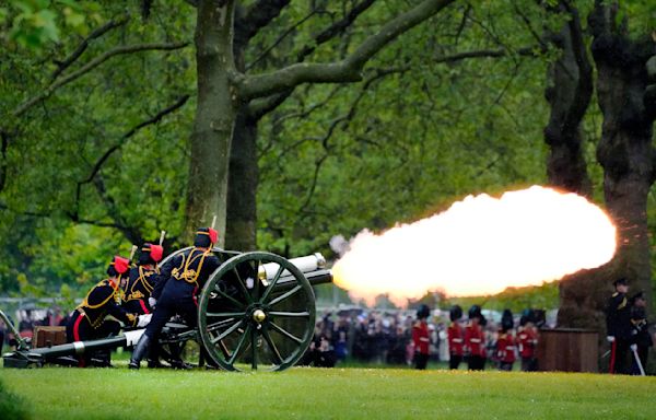 King Charles III's coronation anniversary is marked by ceremonial gun salutes across London