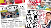 Scotland's papers: National service 'gimmick' and green jobs claim