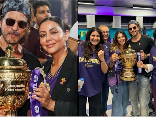Pics: Shah Rukh Khan's family portrait with IPL trophy after KKR's big win