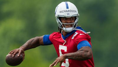Watch: Anthony Richardson connects with Adonai Mitchell downfield at Colts OTAs