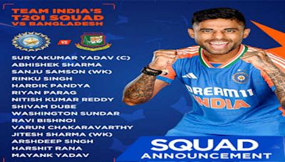 BCCI announces T20I squad for Bangladesh series