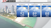 Hot and humid South Florida Monday with spotty storms possible in the afternoon