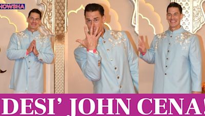 John Cena Wears A Blue Sherwani As He Attends Anant & Radhika's Nuptials | Ambani Wedding - News18