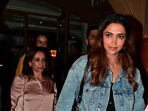Deepika Padukone flaunts her baby bump in black dress as she dines with her mother Ujjala Padukone in Mumbai - Times of India