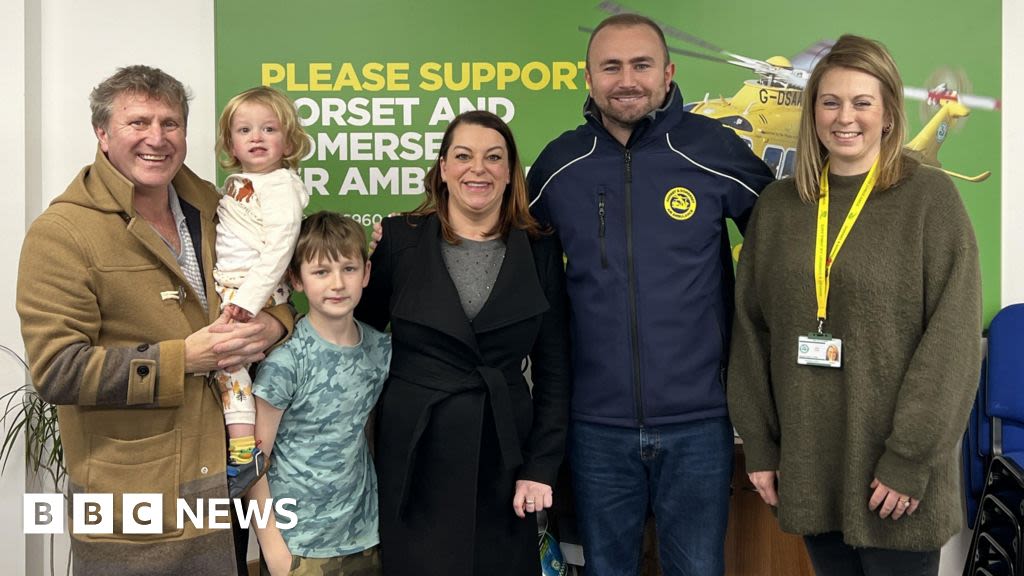 Dorset mum meets air ambulance crew who helped save her life