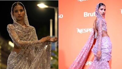 Nancy Tyagi’s Lilac Shimmery Hooded Saree On Second Cannes Look Is Giving Us A Run For Money - News18