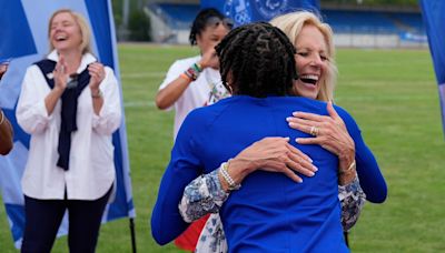 USA At Paris Olympic Games 2024: First Lady Jill Biden Meets With Athletes And Joins Relay Drill