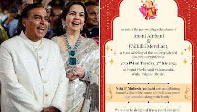 Mukesh Ambani, Nita Ambani arrive at mass wedding venue as Anant Ambani, Radhika Merchant wedding countdown begins